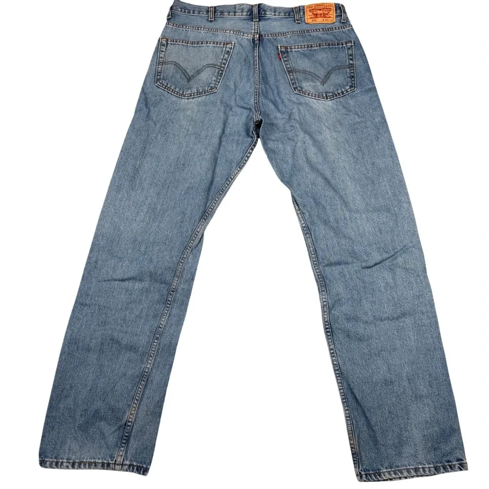 Levis 505 Regular Fit Jeans Mens 38x34 Medium Wash Blue Straight Leg Denim